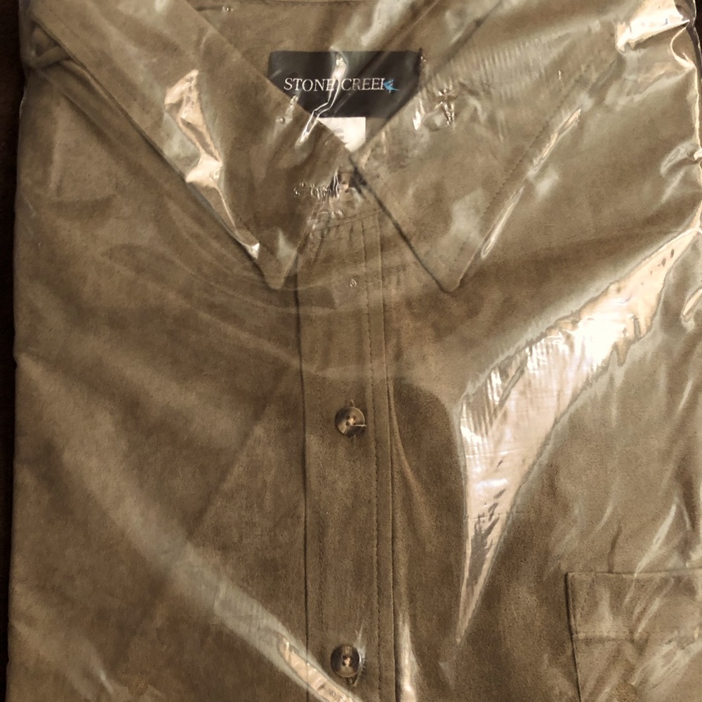 New HABAND STONE CREEK OLIVE GREEN SUEDE DRESS SHI